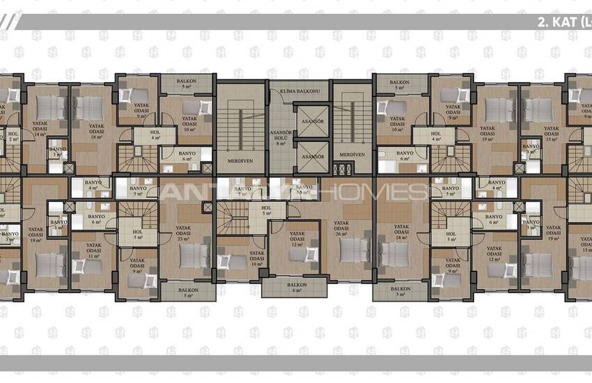 Квартиры с видом на горы в Анталии, Коньяалты, с бассейном и парковкой 14