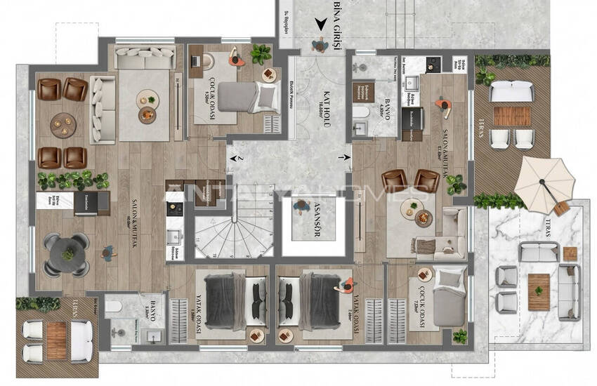 Apartments in a Single-block Project Near the Sea in Antalya Lara 11