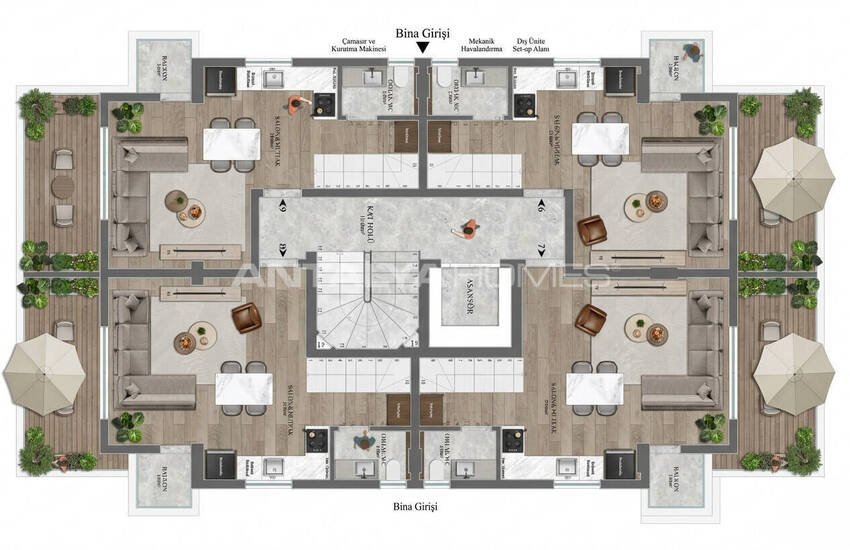 Apartments in a Single-block Project Near the Sea in Antalya Lara 13