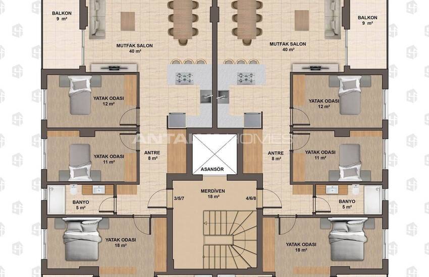 شقق مع مسبح مشترك بالقرب من الشاطئ في كونيالتي، أنطاليا 27