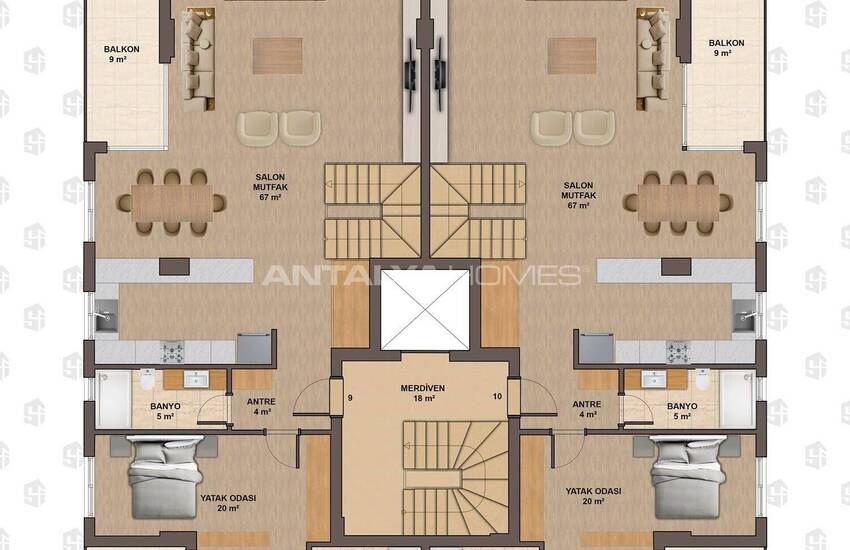 شقق مع مسبح مشترك بالقرب من الشاطئ في كونيالتي، أنطاليا 29