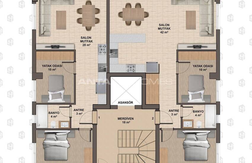 Apartments with Shared Pool Near the Beach in Konyaaltı Antalya 26