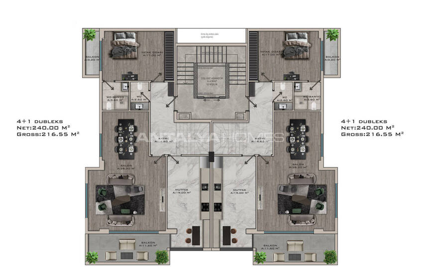 Flats with Unique Views and Social Facilities in Büyükhasbahçe 23