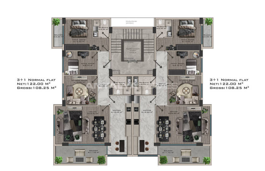 Flats with Unique Views and Social Facilities in Büyükhasbahçe 21