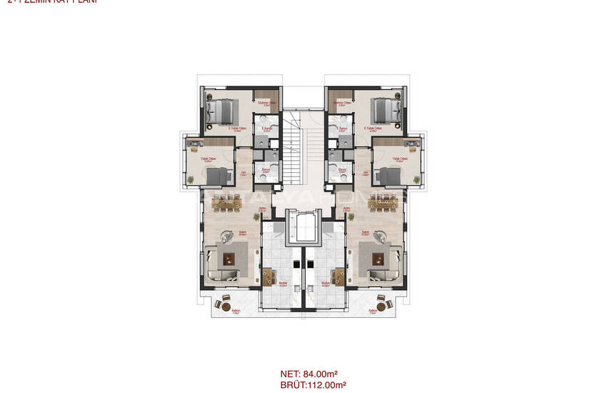 Flats in a Secure Complex with Pools in Antalya Uncalı 37