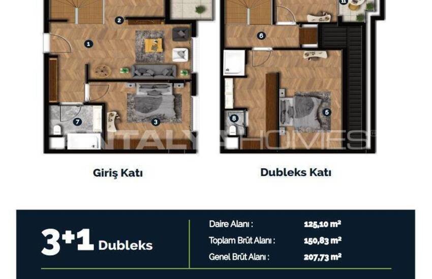 Flats in a Complex with Rich Amenities in Antalya Lara 14