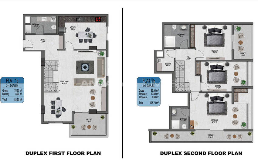 Duplexappartement Met 3 Slaapkamers Vlakbij De Zee In Alanya 13