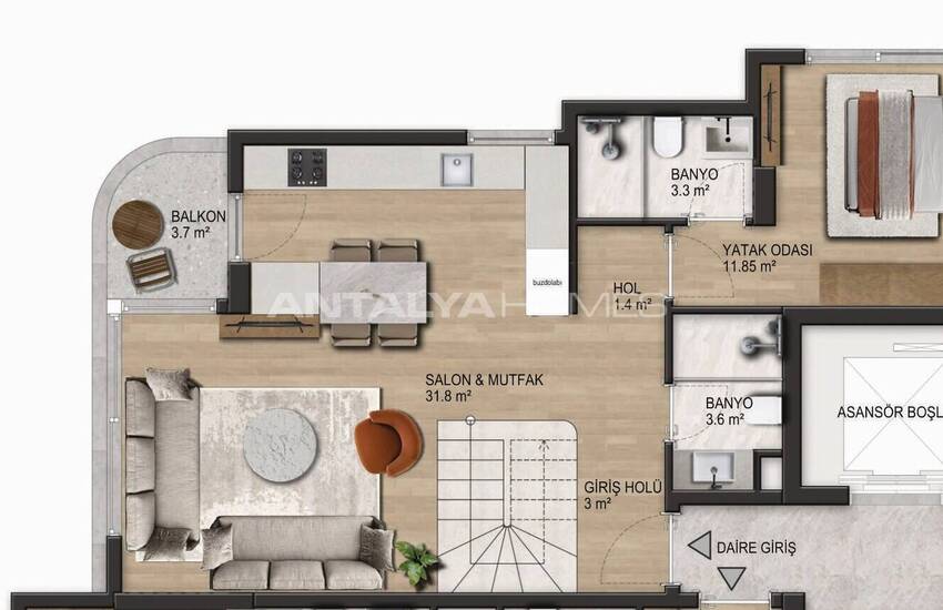 Apartments with Sea Views in a Pool Complex in Konyaalti Antalya 9