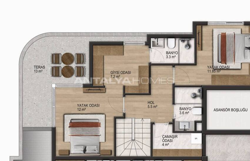 Apartments with Sea Views in a Pool Complex in Konyaalti Antalya 10
