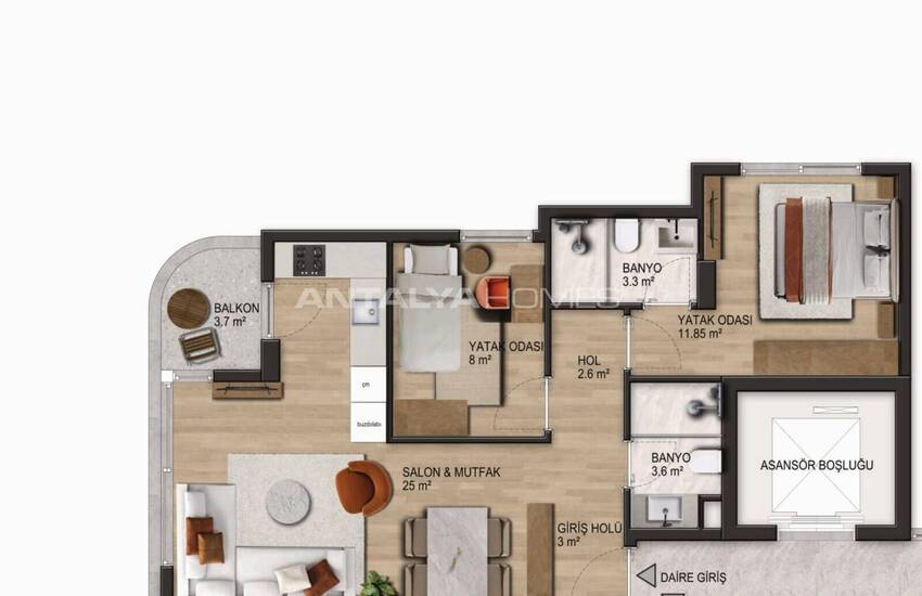 Apartments with Sea Views in a Pool Complex in Konyaalti Antalya 11