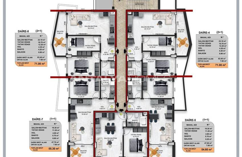 Stylish Apartments in a Complex with Pool in Alanya 24
