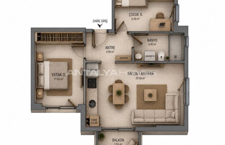 Modern Apartments with Underfloor Heating in Muratpaşa 17