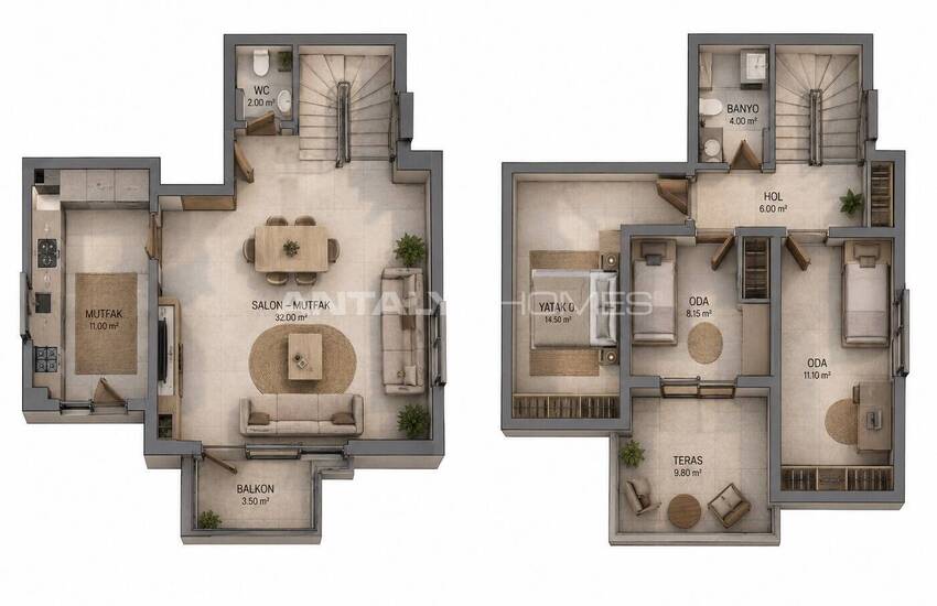 Modern Apartments with Underfloor Heating in Muratpaşa 16