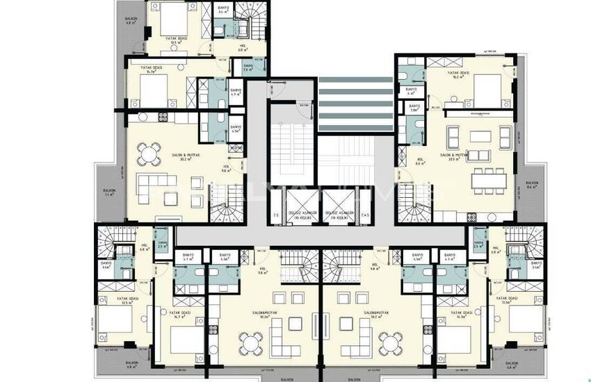 Sea and Castle View Apartments with Rich Amenities in Alanya 19