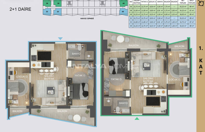 Beaux Appartements Avec Jardin Commun À Antalya Kepez 26