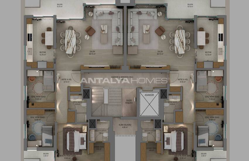 Apartments with Modern Amenities in Antalya Konyaalti 37
