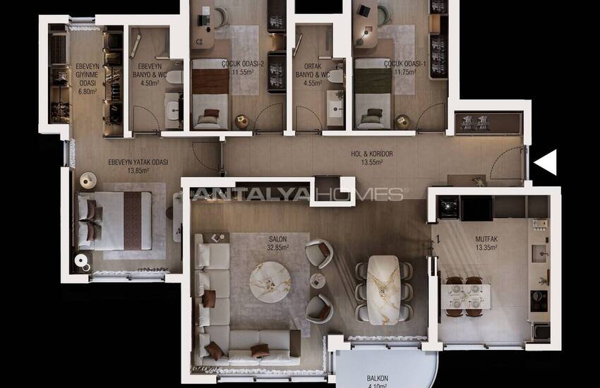 Middle Floor Apartments Near the Sea in Antalya Muratpasa 28