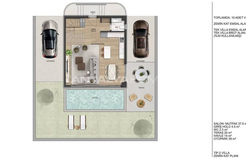 Semi-detached Villas with Pool in Antalya Muratpasa 14