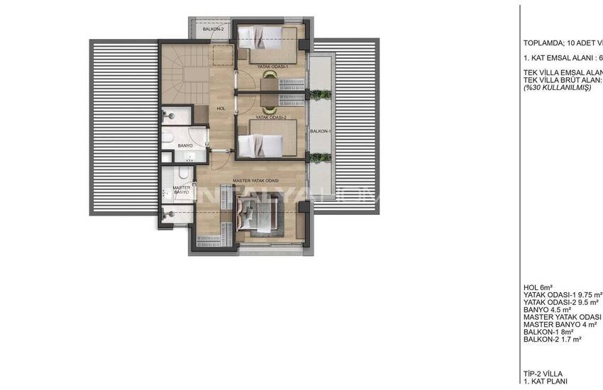 Semi-detached Villas with Pool in Antalya Muratpasa 15