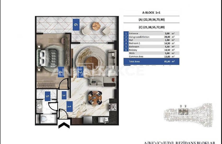Stilren Lägenhet Till Salu I Alanya Med Rika Bekvämligheter 39