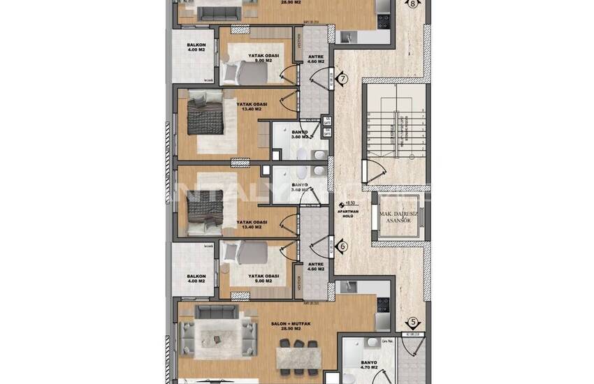 Modern Flats in a Prime Location in Antalya Muratpaşa 16