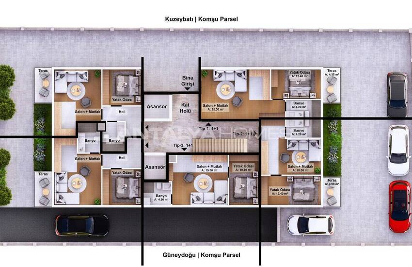 Appartements Avec Garage Et Accès Par Ascenseur À Antalya Muratpaşa 11