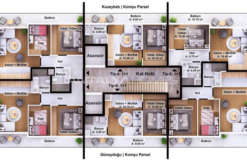 Appartements Avec Garage Et Accès Par Ascenseur À Antalya Muratpaşa 12