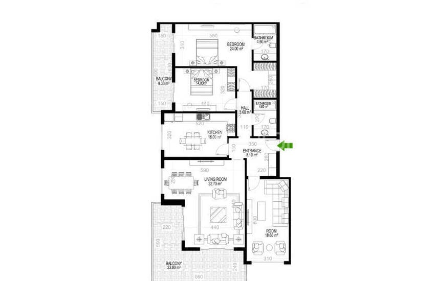 Квартиры в комплексе в 750 м от моря в Алании, Махмутлар 47