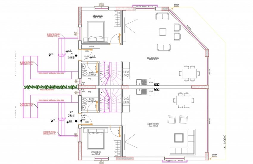 Belek'te Lüks Villa Projesinden Müstakil ve Yarı Müstakil Villalar 16