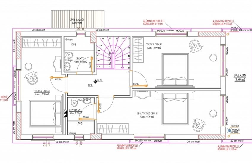 Belek'te Lüks Villa Projesinden Müstakil ve Yarı Müstakil Villalar 17