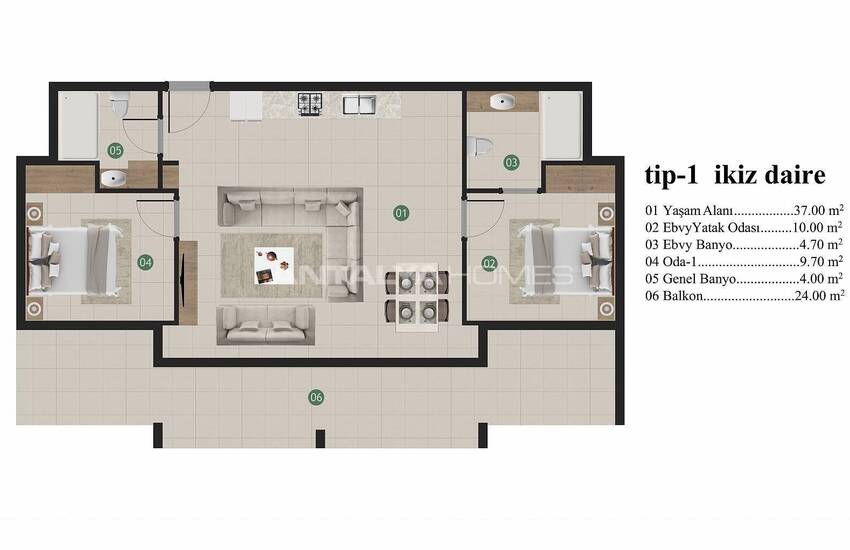 شقق ديلوكس مطلة على البحر بالقرب من المطار في موغلا بودروم 40