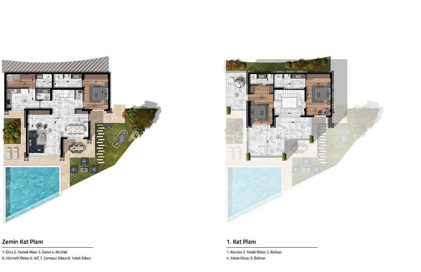 فلل بإطلالة بانورامية مع ميزات مميزة في بودروم 43