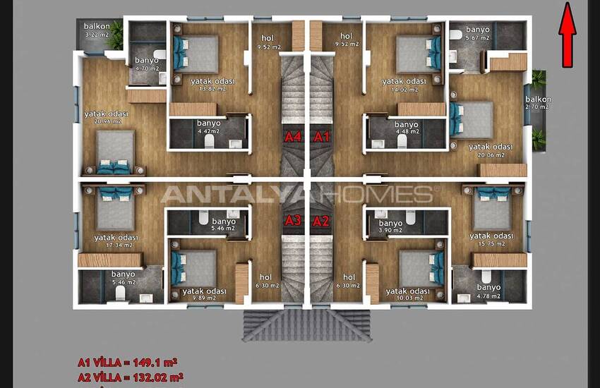 Fethiye'nin Merkezinde Bahçeli ve Modern Tasarımlı Villalar 60