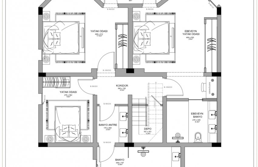 Triplex Villa with Pool and Garden in Karagozler Fethiye 38