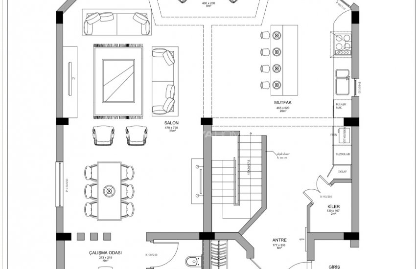Triplex Villa with Pool and Garden in Karagozler Fethiye 39