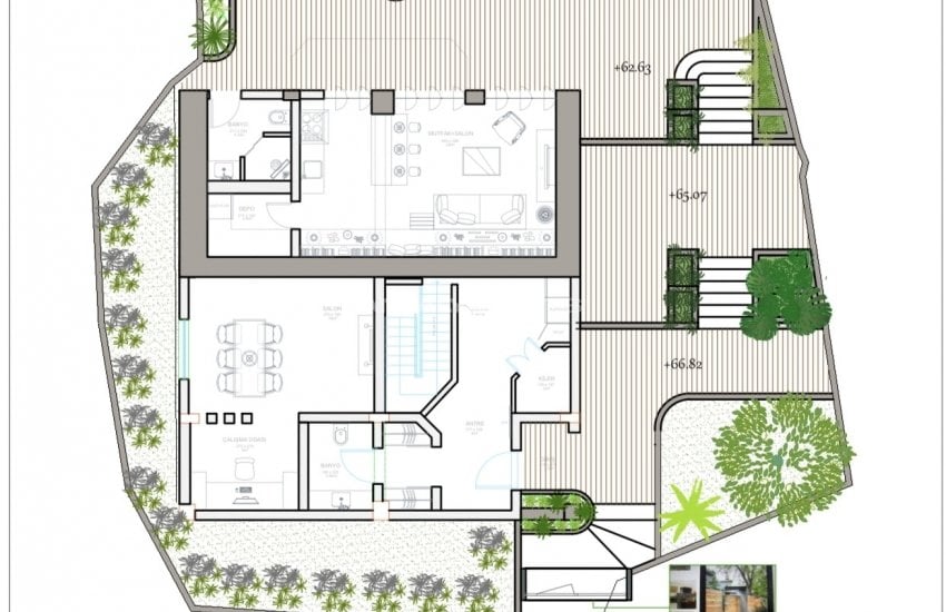 Triplex Villa with Pool and Garden in Karagozler Fethiye 40