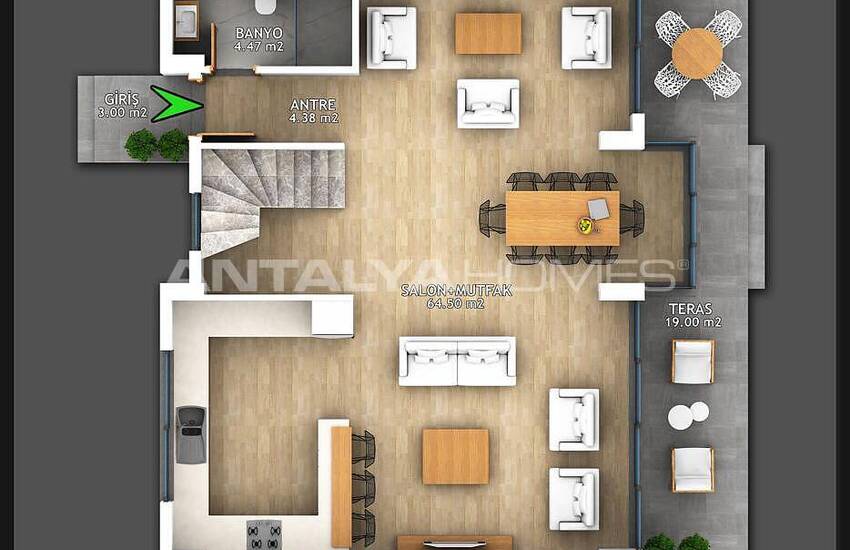 Stylishly Designed 4+1 Villas with Mountain View in Fethiye 28