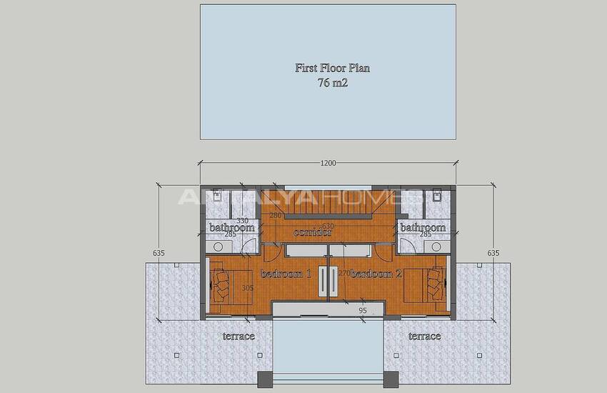 Mountain View Triplex Villa with Spacious Design in Fethiye 6