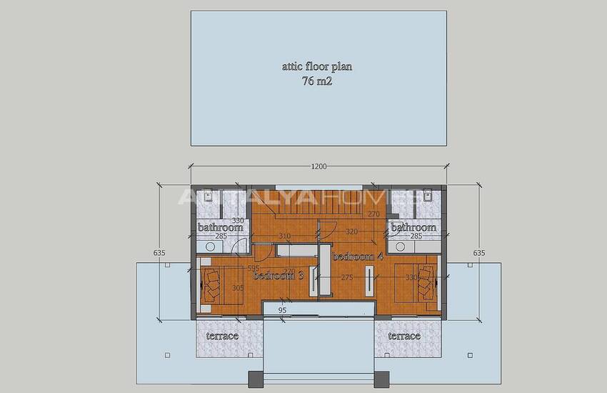 Mountain View Triplex Villa with Spacious Design in Fethiye 7