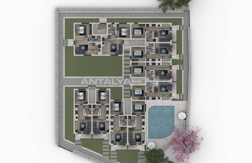 Lyxlägenheter I Ett Komplex Med Pool I Fethiye 42