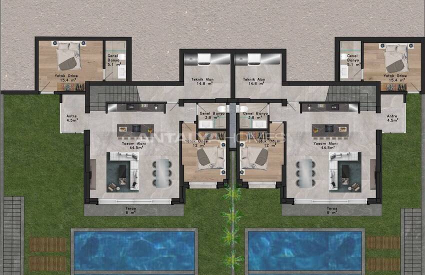 Stylish Villas with Panoramic Sea Views in Gumusluk Bodrum 24