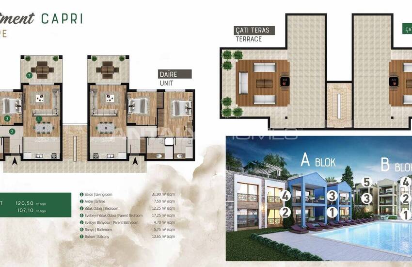 شقق متداخلة مع الطبيعة في بودروم دورتيبي 17