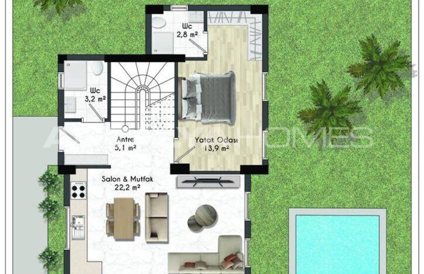 Villas Close to the Sea and Amenities in Bodrum Gumusluk 10