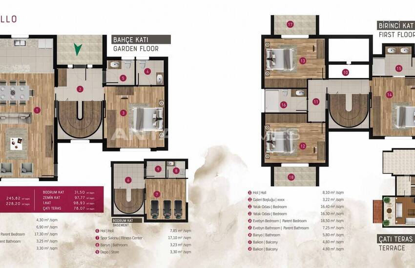 فيلات جديدة حديقة منفصلة وتوأم بالقرب من المطار في بودروم 33