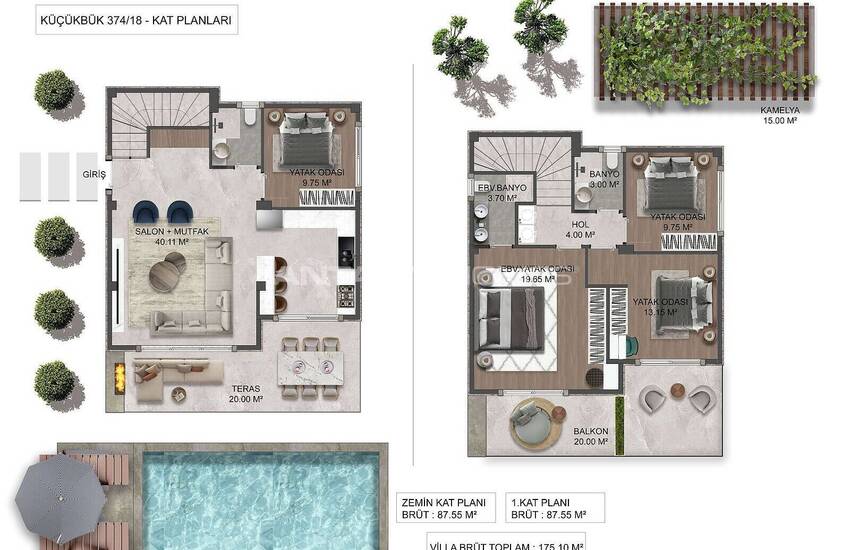 Виллы с Личными Бассейнами Рядом с Морем в Бодруме, Кючюкбюк 34