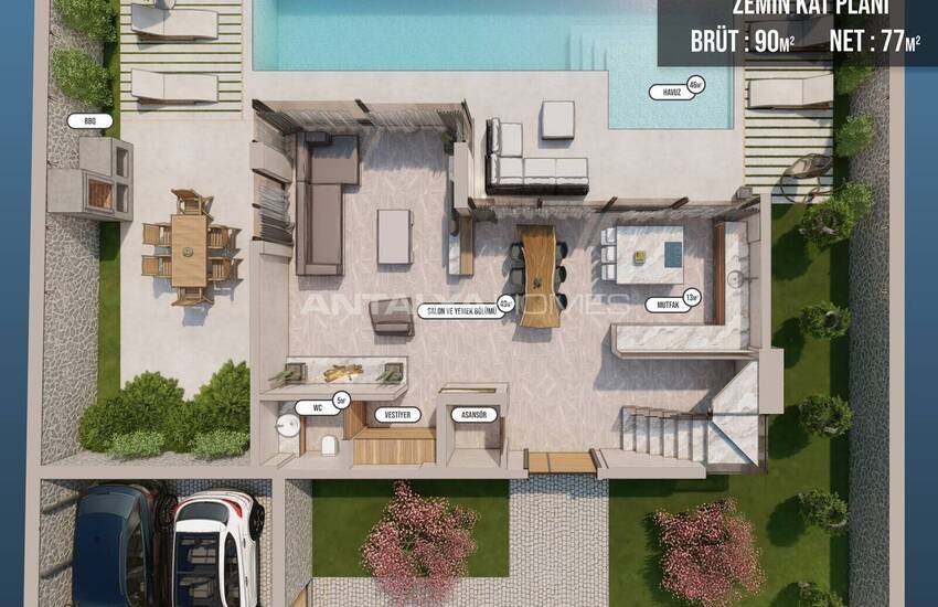 Luxueuse Villa 5+1 Avec Piscines À Fethiye Tasyaka 9
