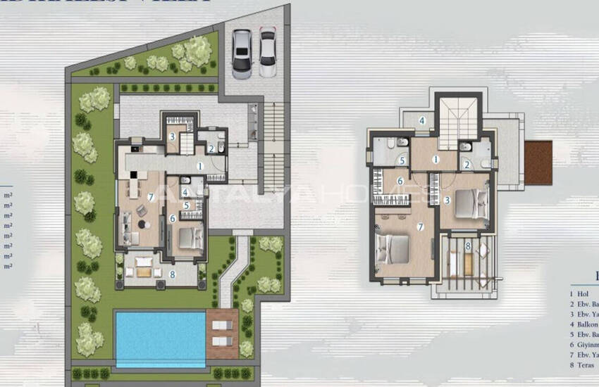 Detached Villas with Private Pools in Bodrum Kadikalesi 32