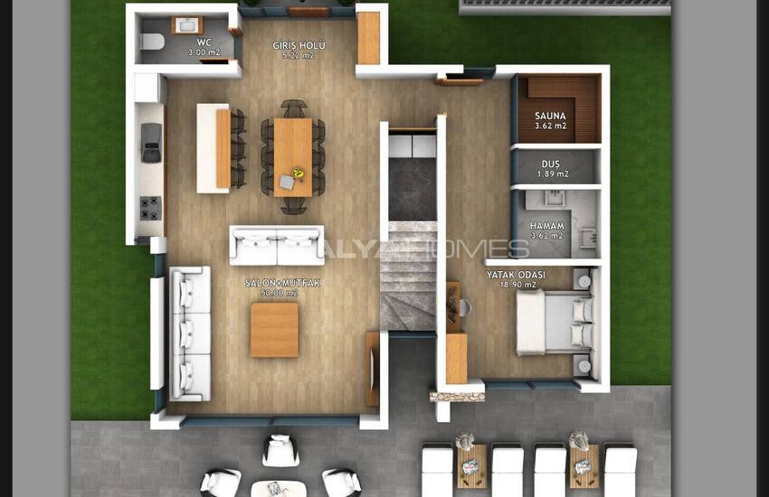 خانه مستقل با طراحی جادار در موغلا فتحیه 17