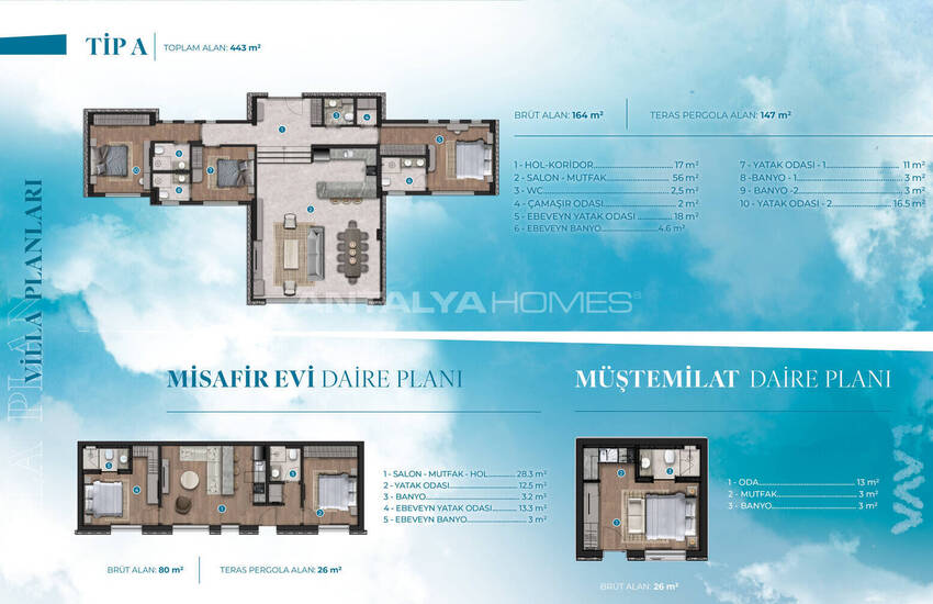Houses with Sea View and Outbuilding in Bodrum Gumusluk 55