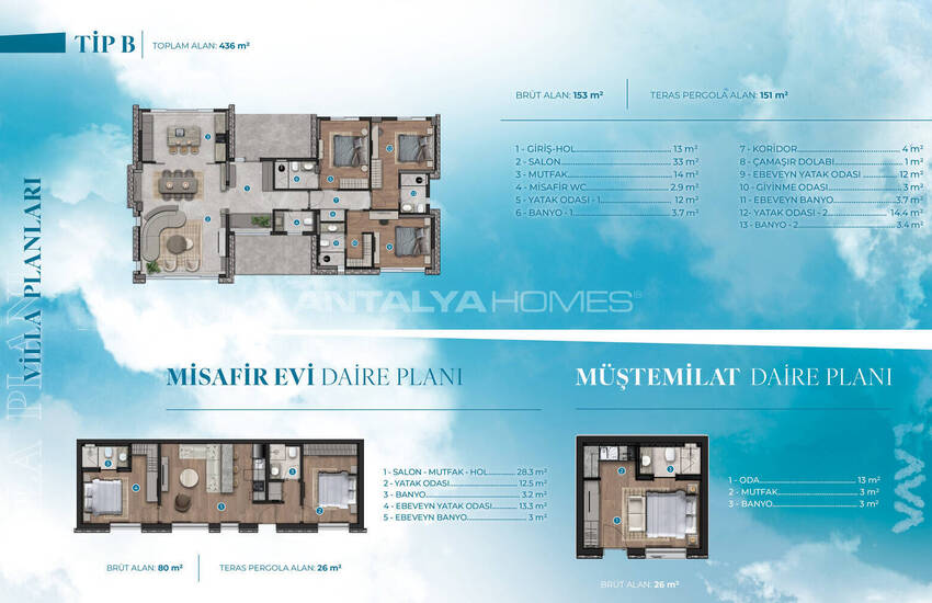 Houses with Sea View and Outbuilding in Bodrum Gumusluk 56